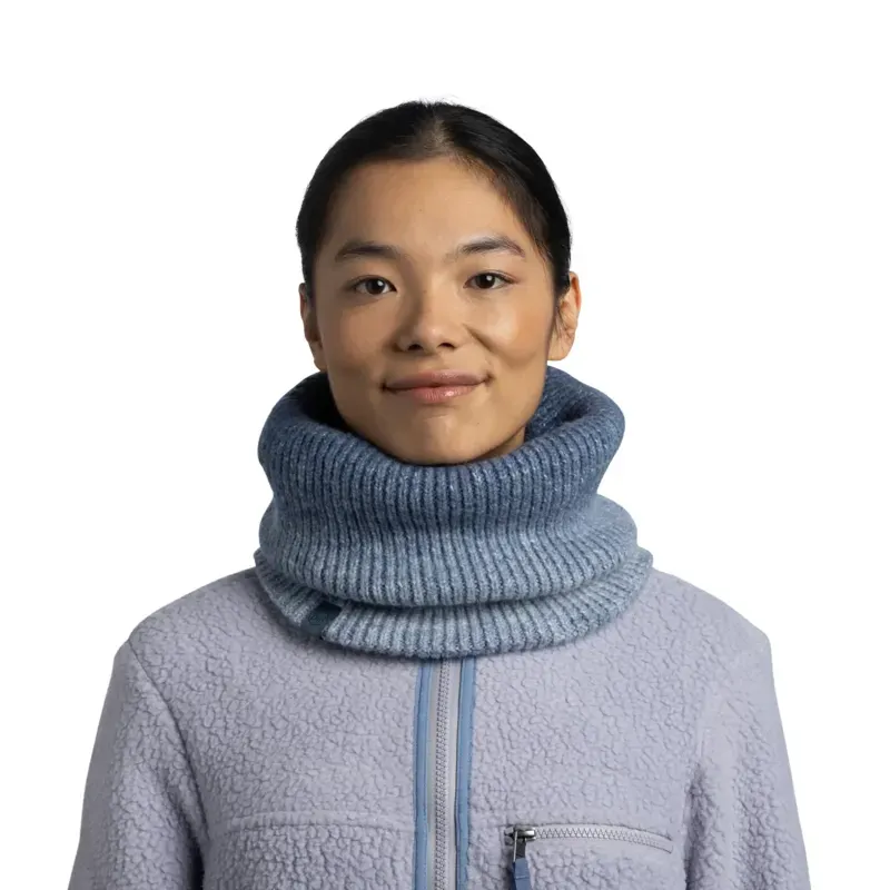 Buff Knitted and Polar Neck Warmer in Marin Palace Blue-2
