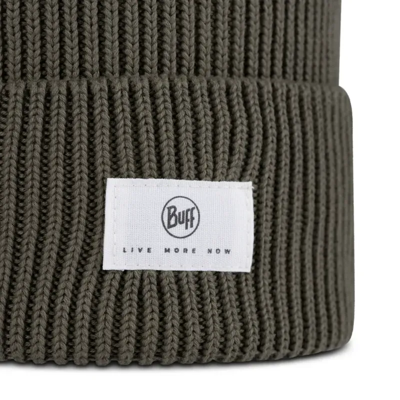 Buff Knitted Beanie in Drisk Beetle Green-1