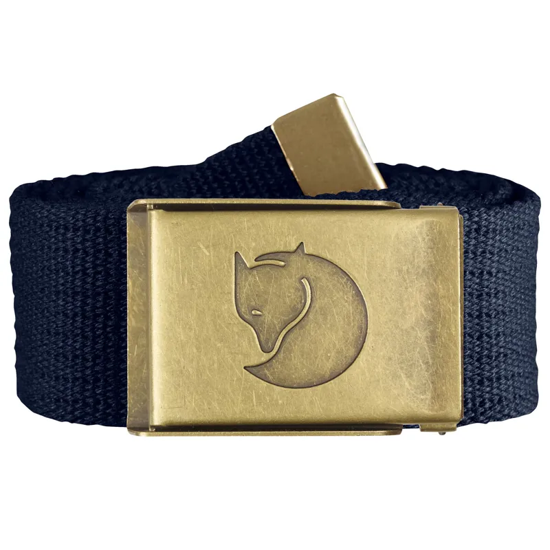 Fjallraven 4cm Canvas Brass Belt in Dark Navy