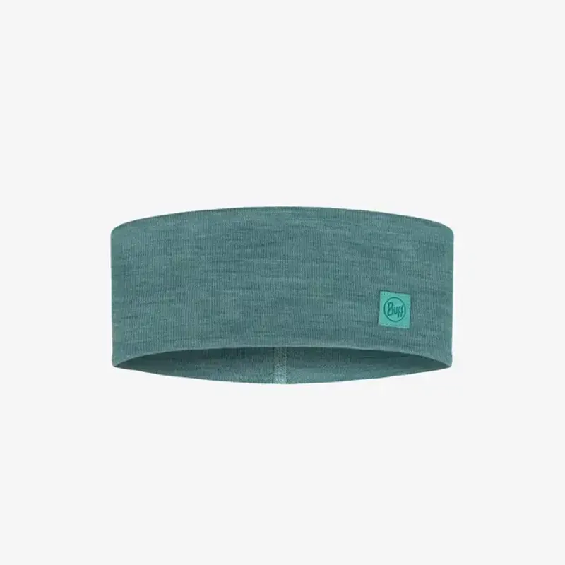Buff Merino Wide Headband in Solid Pool Blue