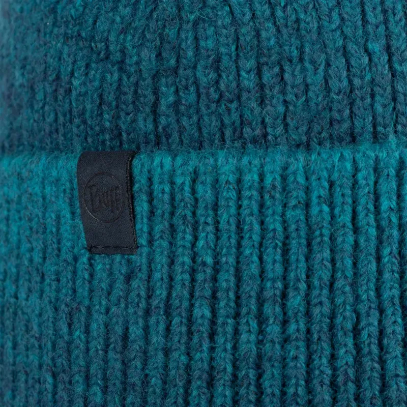 Buff Knitted Beanie in Marin Blue Ink-1