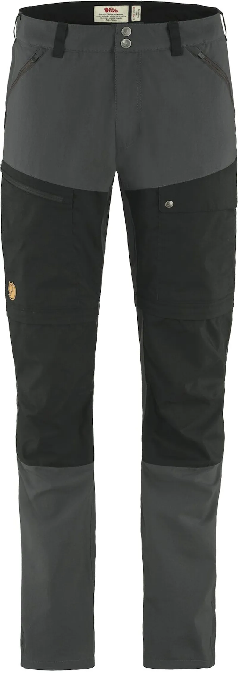 Fjallraven Abisko Midsummer Zip Off Trousers in Dark Grey-Black