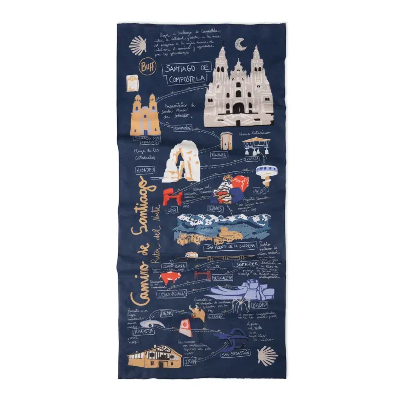 Buff CoolNet UV Neckwear in Camino Norte Navy-1