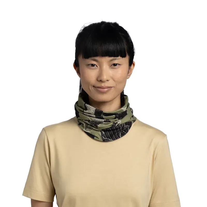 Buff CoolNet UV Neckwear in Rub Chomp Khaki-2