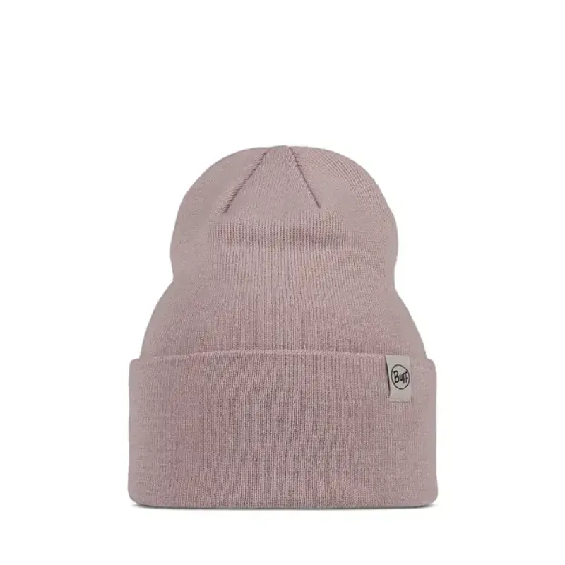 Buff Knitted Beanie in Lilon Rosewood