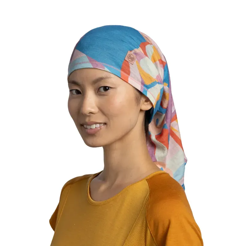 Buff Merino Lightweight Prints Neckwear in Lagua Pink-3