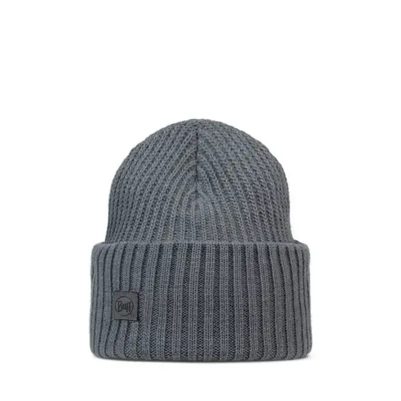 Buff Knitted Beanie in Rutger Iron Grey