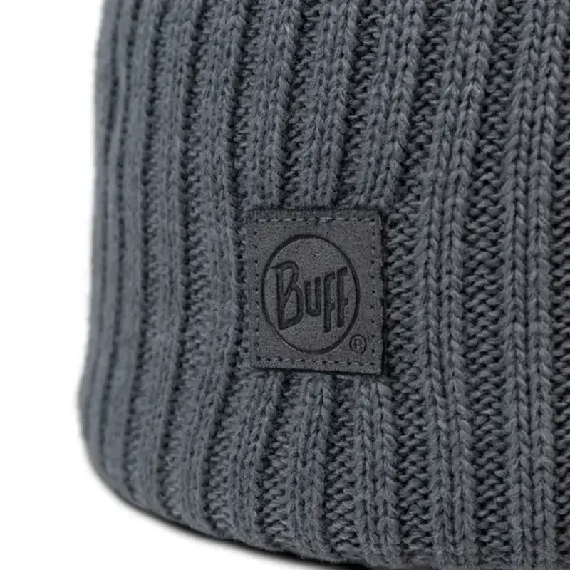 Buff Knitted Beanie in Rutger Iron Grey-1