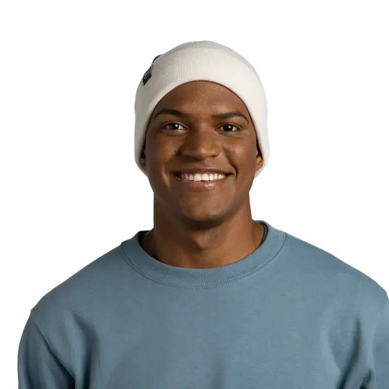 Buff Knitted Beanie in Tatik Whisper-3