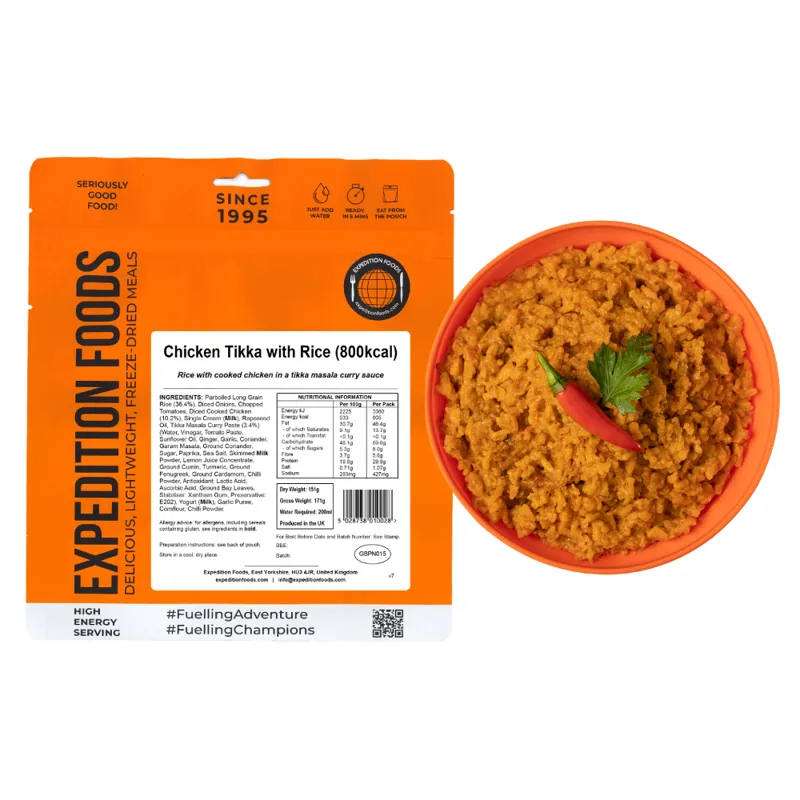 Expedition Foods Chicken Tikka with Rice 800kcal pouch