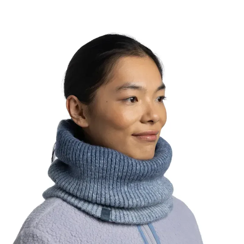 Buff Knitted and Polar Neck Warmer in Marin Palace Blue-3