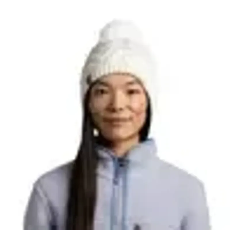 Buff Knitted and Polar Beanie in Caryn White-1