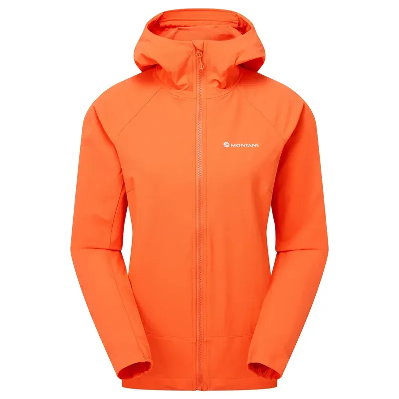Montane Women's Tenacity Hooded Softshell Jacket In Tigerlily