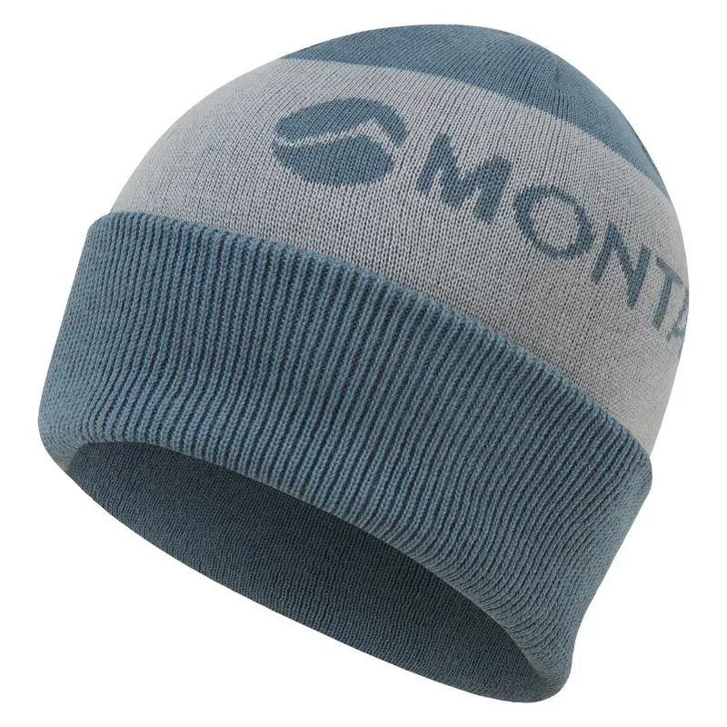 Montane One Size Logo Cuffed Beanie in Stone Blue