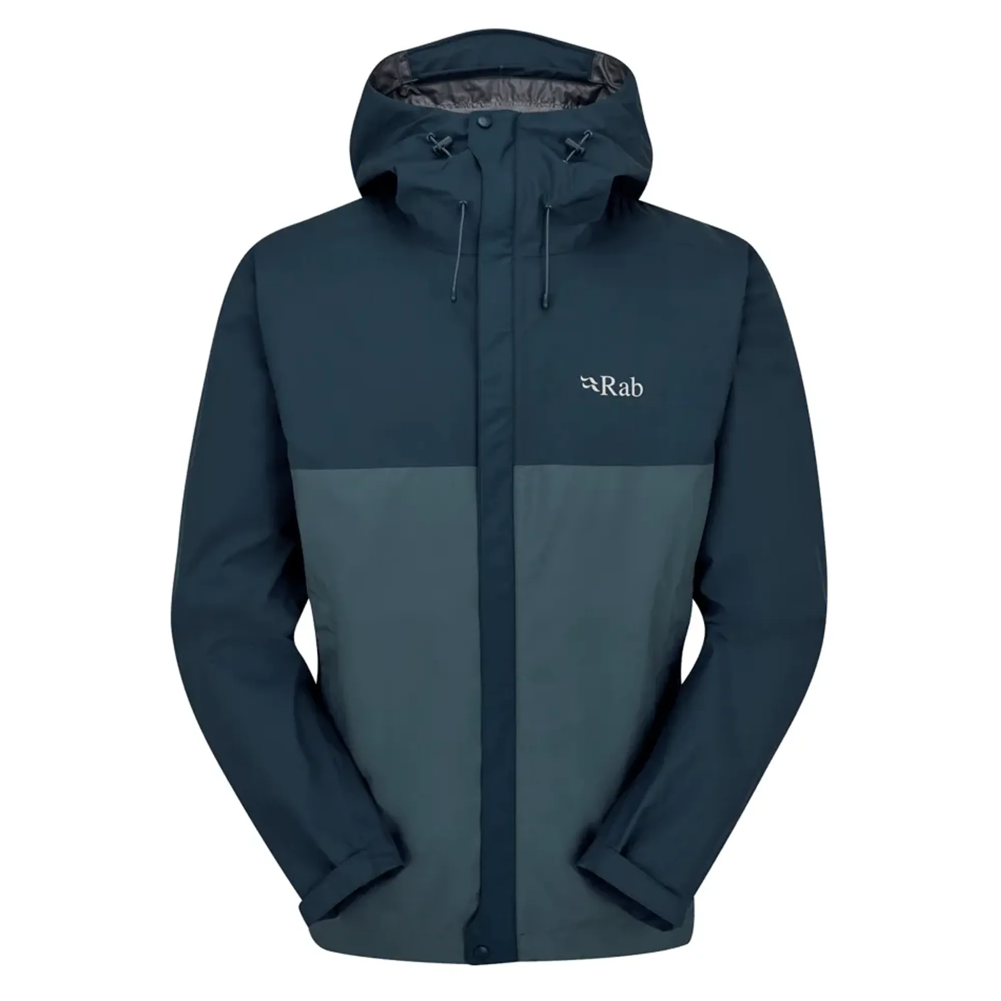 Rab Downpour Eco Waterproof Jacket in Tempest Blue/Orion Blue
