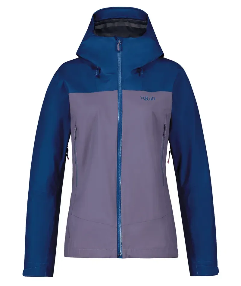Rab Arc Eco Women's Waterproof Jacket in Patriot Blue/Purple Sage