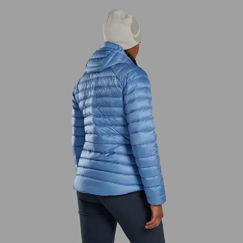 Montane Women's Anti Freeze Hooded Down Jacket in Cornflower-3