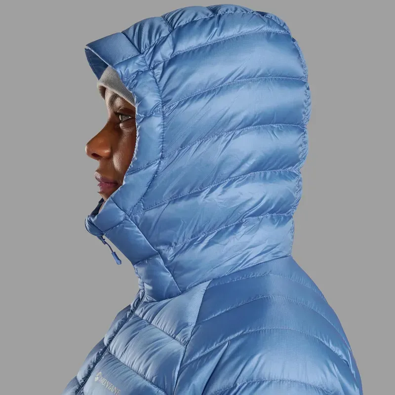 Montane Women's Anti Freeze Hooded Down Jacket in Cornflower-4