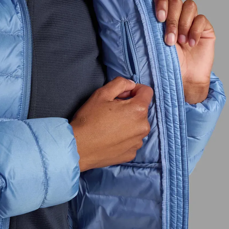 Montane Women's Anti Freeze Hooded Down Jacket in Cornflower-6