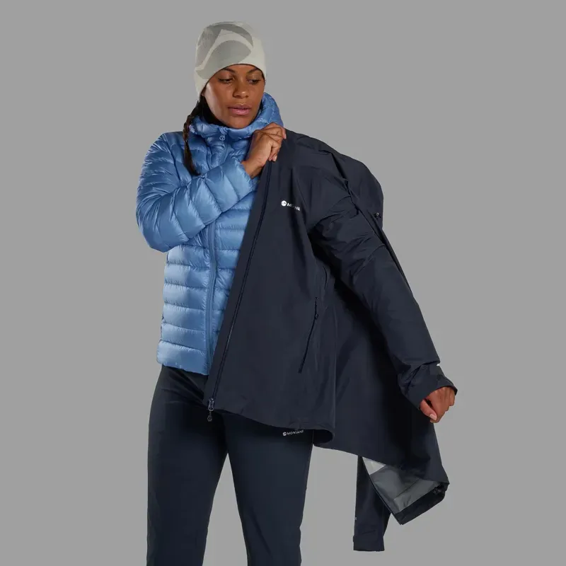 Montane Women's Anti Freeze Hooded Down Jacket in Cornflower-7