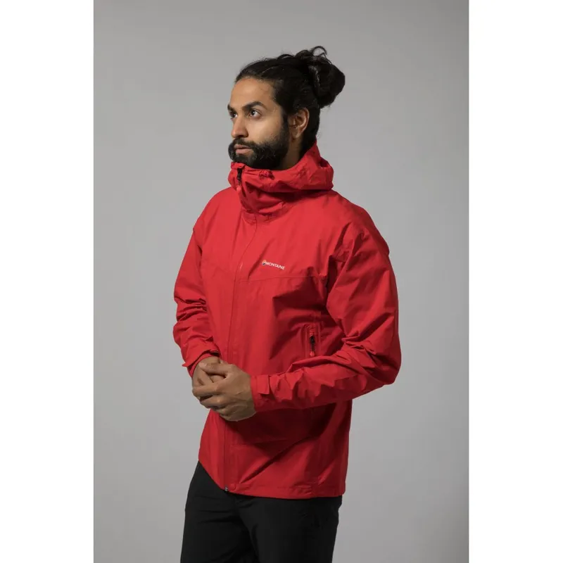 Montane Pac Plus Mens Waterproof Jacket in Alpine Red-5