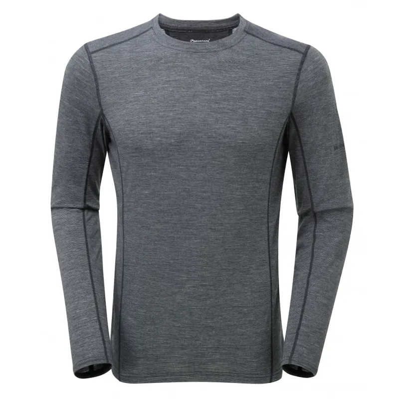 Montane Primino 140 Mens Long Sleeve T-Shirt in Black