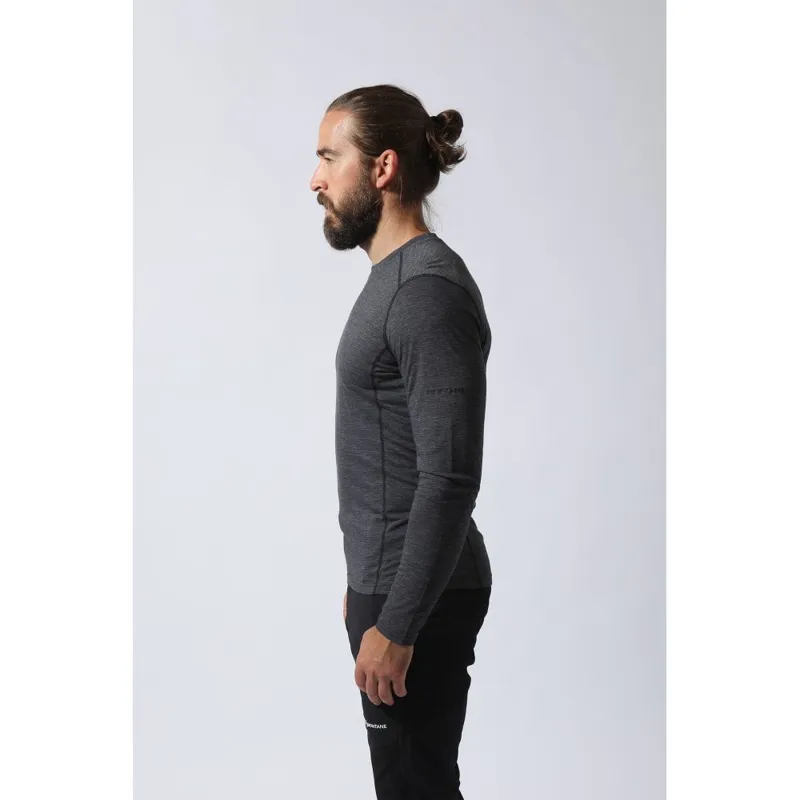 Montane Primino 140 Mens Long Sleeve T-Shirt in Black-4