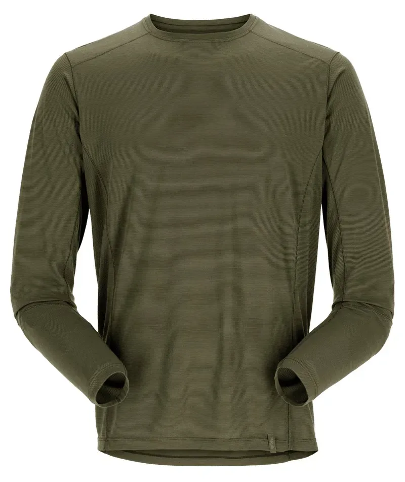 Rab Syncrino Base Long Sleeve Tee in Olive/Olive