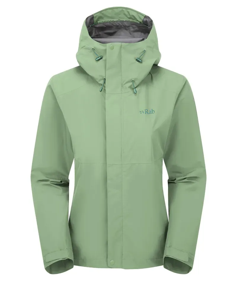 Rab Womens' Downpour Jacket in Fig Green