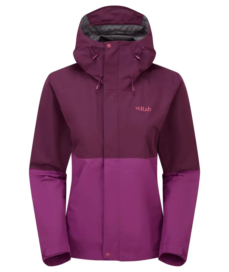 Rab Womens' Downpour Jacket in Mulberry/Plum