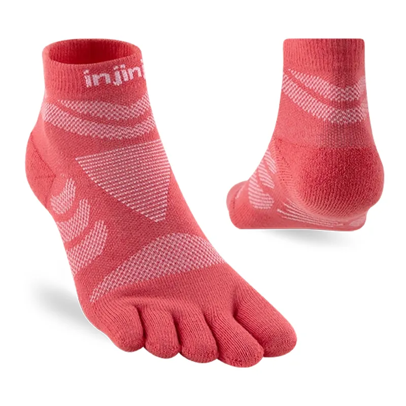 Injinji Ultra Run Mini Crew Socks in Coral