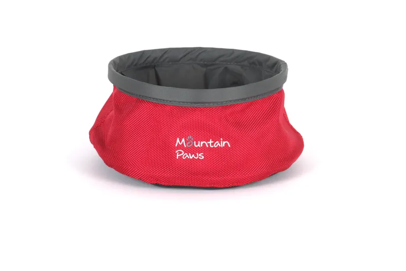 Mountain Paws Collapsible Water Bowl Red-1