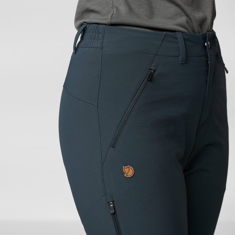 Fjallraven Women's Abisko Trail Stretch Trousers in Dark Navy-1