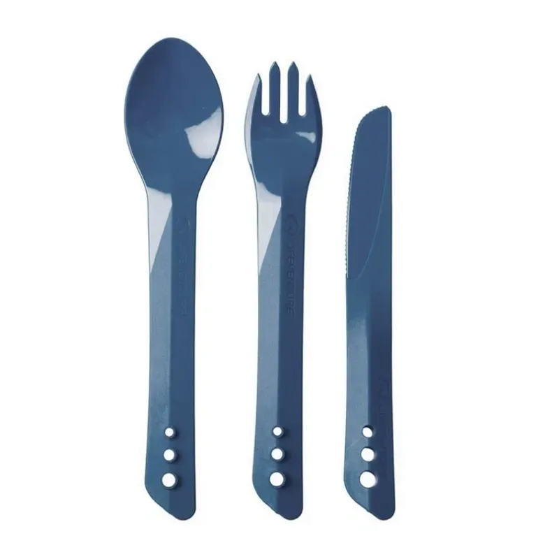 Lifeventure Ellipse Camping Cutlery Set in Navy Blue