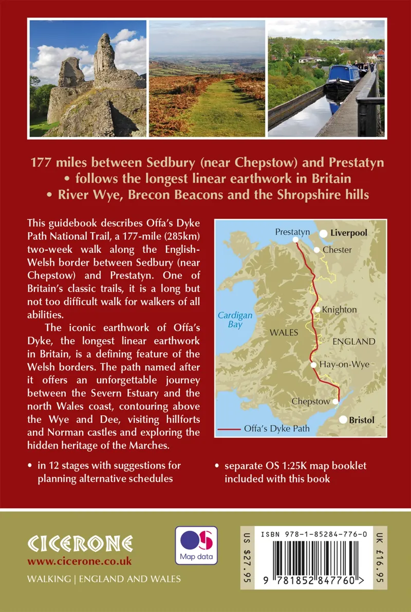 Cicerone Offa's Dyke Path Guidebook with Map-1
