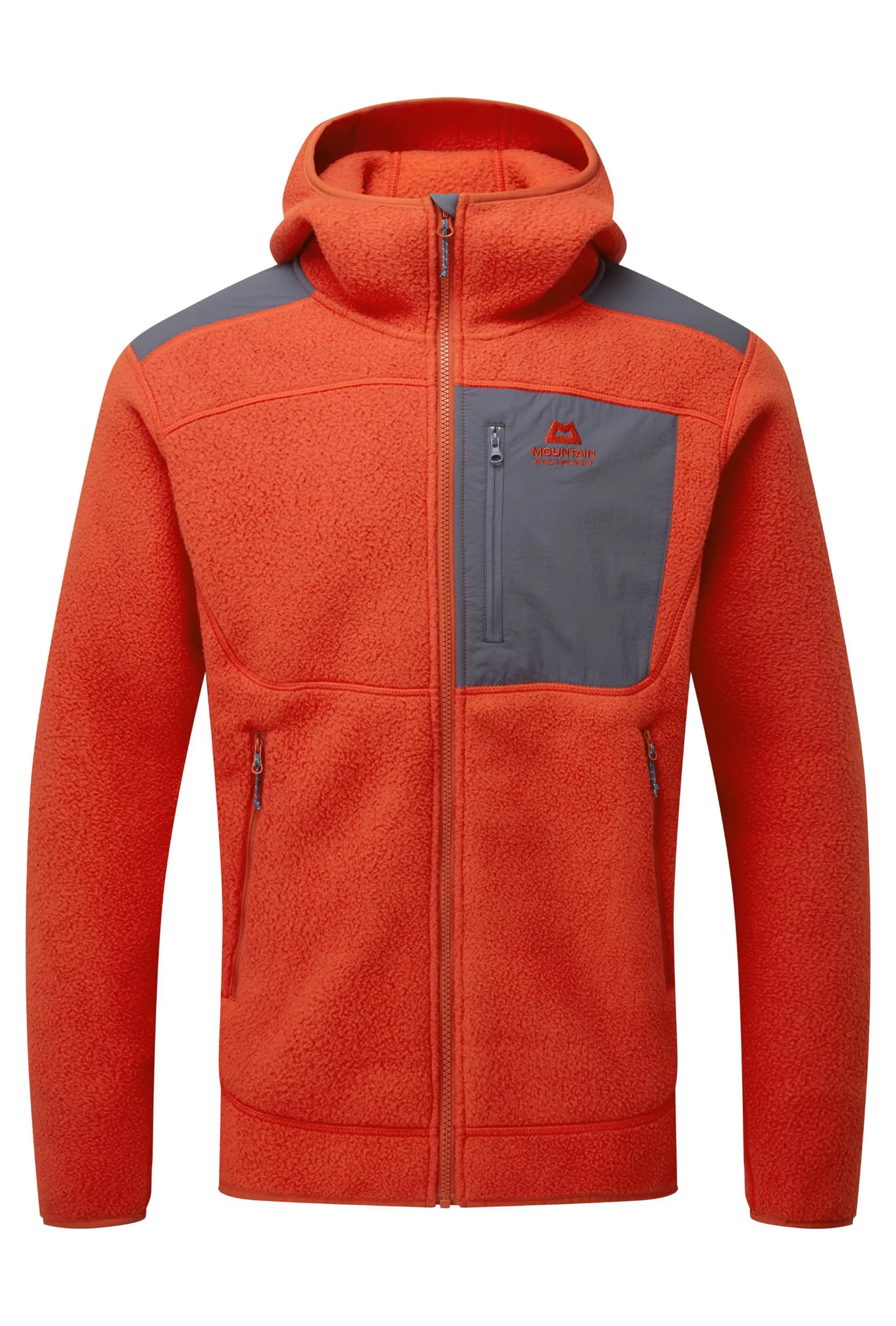 Mountain Equipment Highpile Hooded Mens Fleece Jacket in Red Roc