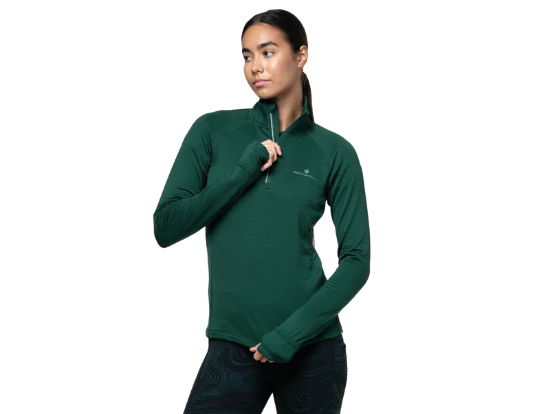 Ronhill Women's Tech Winter 1/2 zip in Seaweed-4