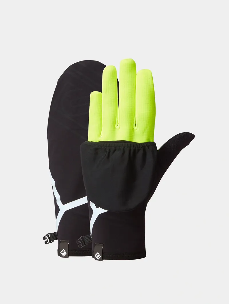 Ronhill Wind-Block Convertible Gloves in Zest/Black-1