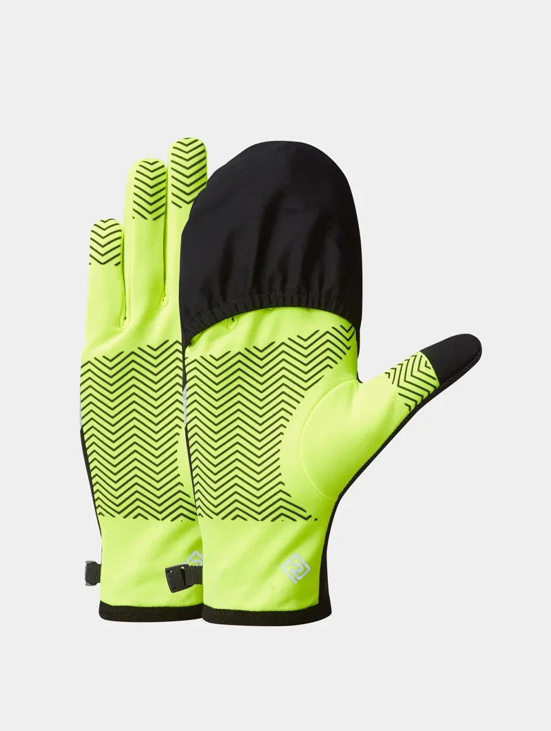 Ronhill Wind-Block Convertible Gloves in Zest/Black