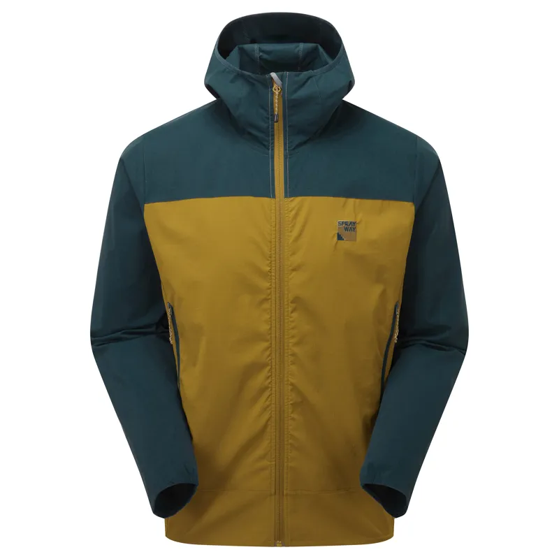 Sprayway Men's Hallin Softshell Hoody in Marine Blue and Bosana 