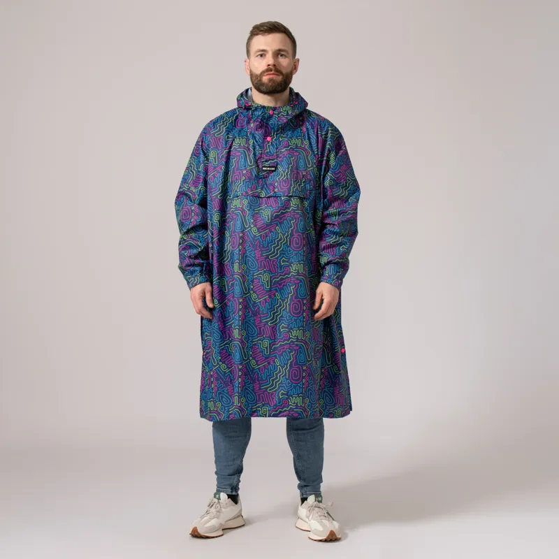 Mac In A Sac Festival Poncho in Neon Jazz