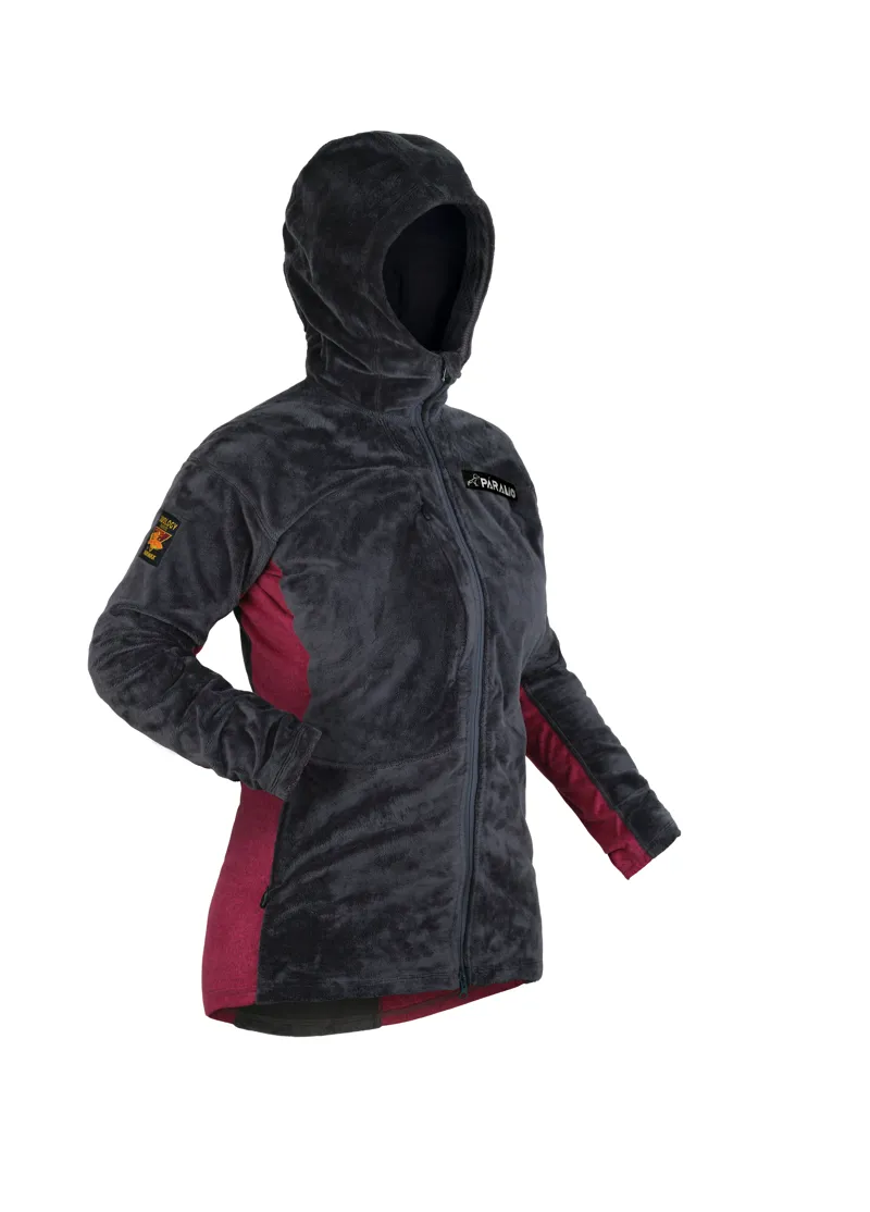Paramo Women's Ventura Plus Fleece in Dark Grey and Carmine