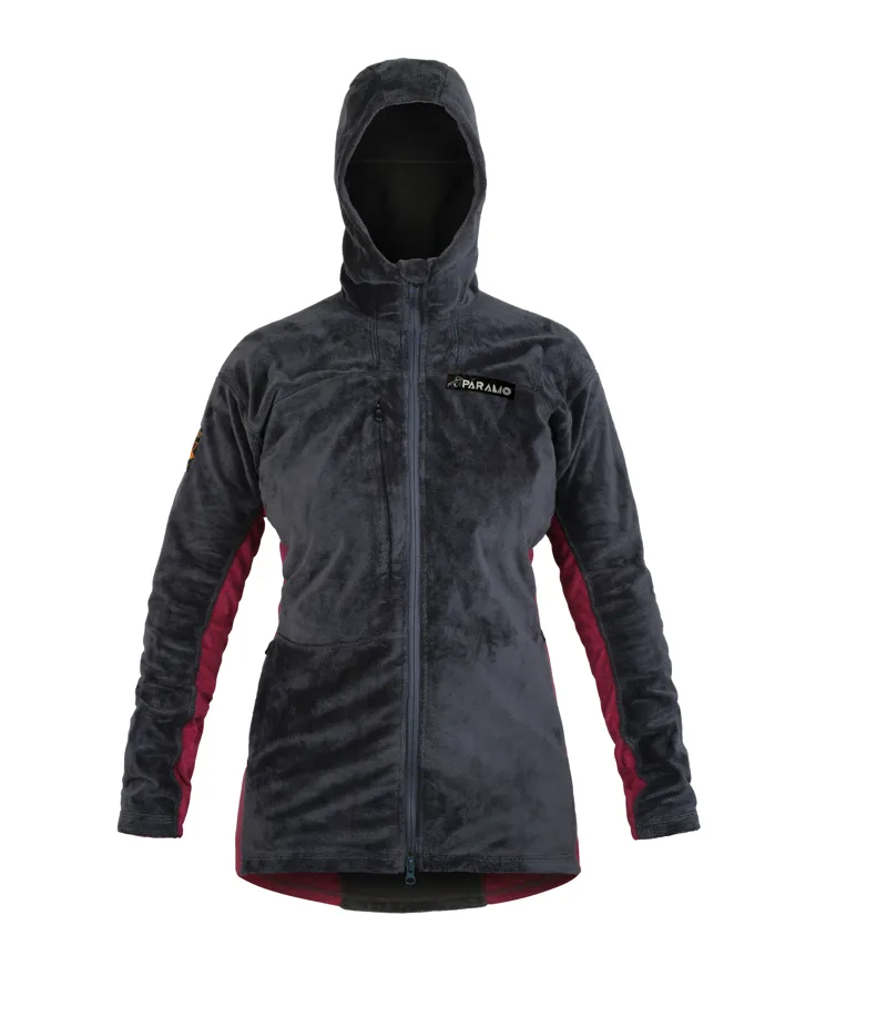 Paramo Women's Ventura Plus Fleece in Dark Grey and Carmine-2