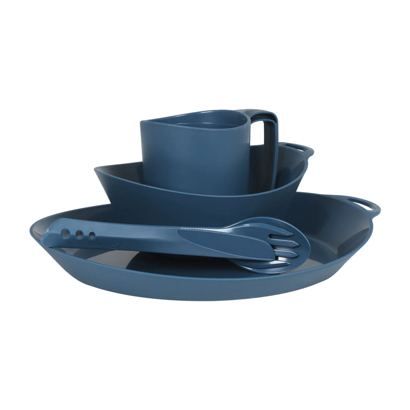 Lifeventure Ellipse 4 Piece Camping Tableware Set in Navy Blue