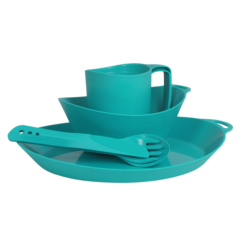 Lifeventure Ellipse 4 Piece Camping Tableware Set in Teal