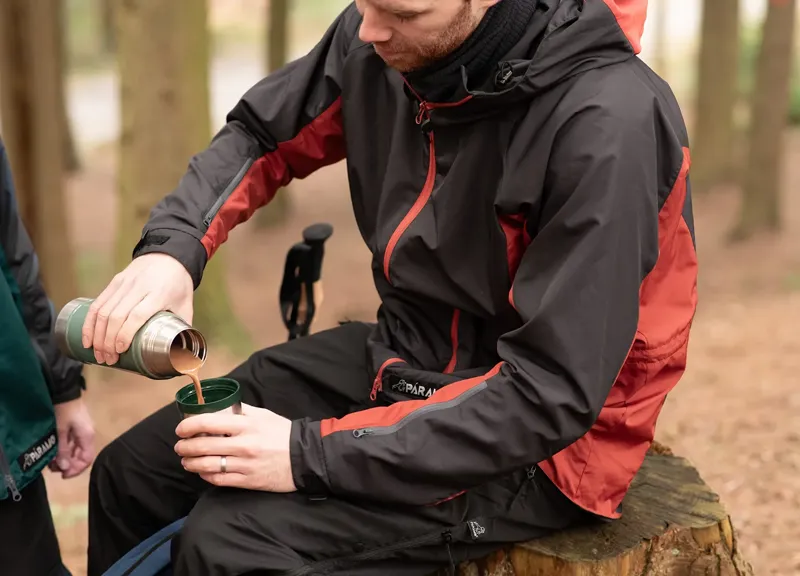 Paramo Sis Men's Caminata Jacket in Dark Grey and Outback Red-11