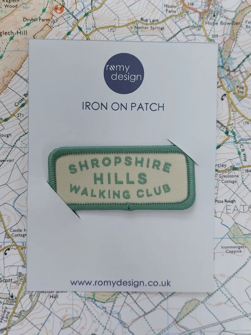 Romy Design Shropshire Hills Walking Club Iron On Patch