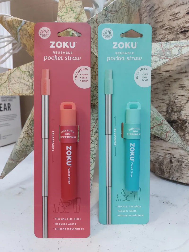 Reusable Pocket Straw 2 Tone Red