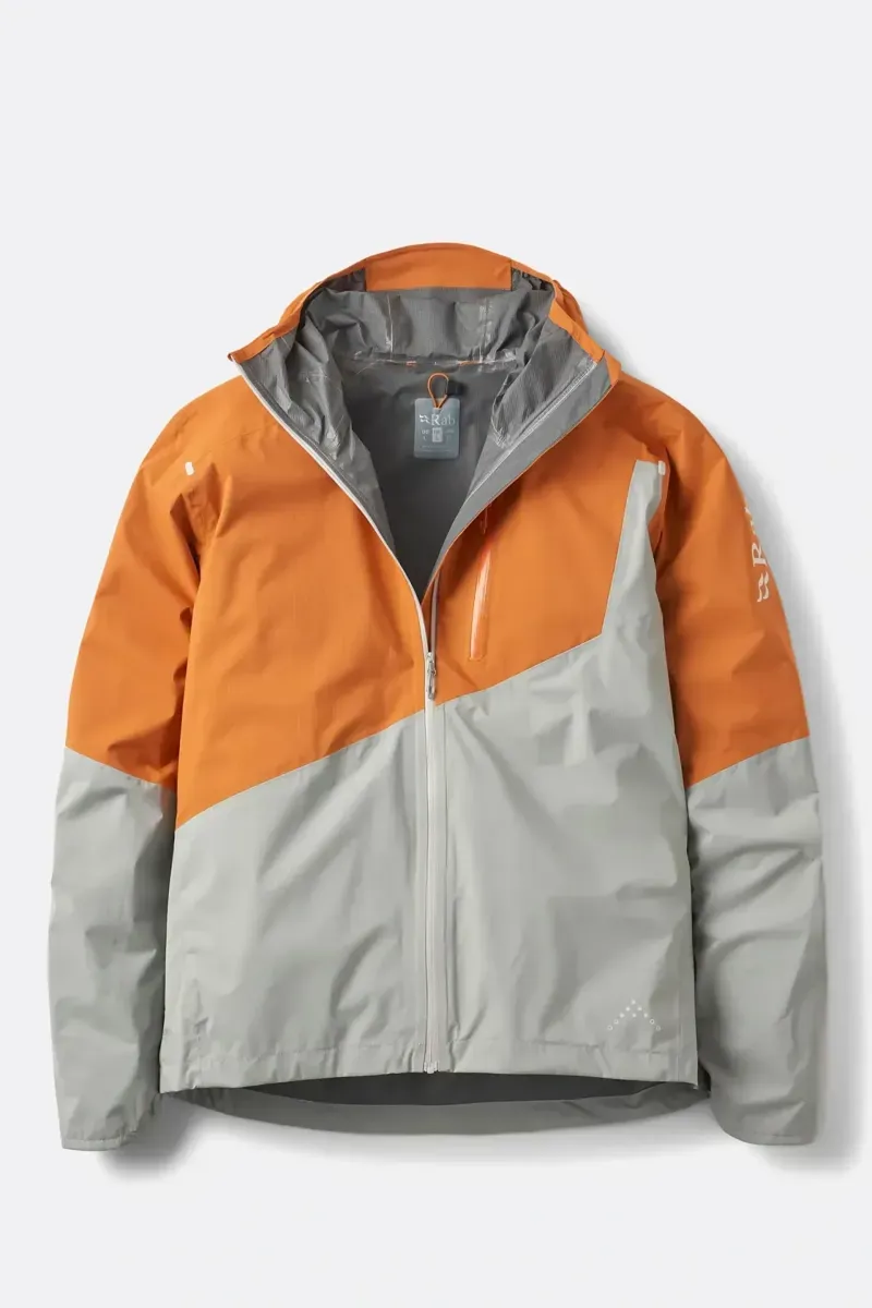 Rab Downpour Trail Light Jacket in Dark Melba/Light Zinc
