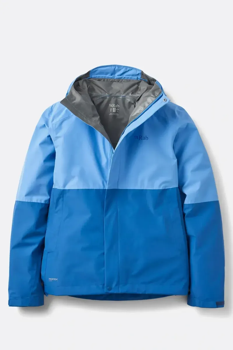 Rab Women's Downpour Waterproof Jacket in Bluebird/Dark Bluebird